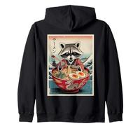 Raccoon Eating Ramen Japanese Noodles Funny Anime Japan Zip Hoodie