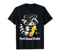 Raccoon Feral Second Grader Cute First Day of School Boys T-Shirt