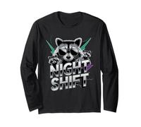 Raccoon Funny Late Night Worker Long Sleeve T-Shirt