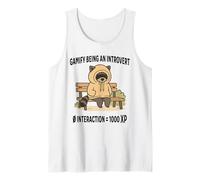 Raccoon Gamify being an Introvert, funny antisocial design Tank Top