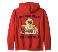 Raccoon Gamify being an Introvert, funny antisocial design Zip Hoodie