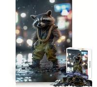 Raccoon Gangster Hard Jigsaw Puzzle for Adults 1000 Pieces Mind Puzzle Calm Relax Art Assembly (50x75cm)