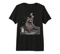 Raccoon Gutter Trash Panda Smoking Cigarette Drinking Beer Premium T-Shirt