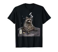 Raccoon Gutter Trash Panda Smoking Cigarette Drinking Beer T-Shirt