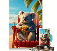 Raccoon Healing The Beach Jigsaw Puzzle for Teenagers 1000 Pieces Mind Game Toy Relaxed Mind Neat Cut (50x75cm)