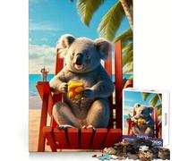 Raccoon Healing The Beach Jigsaw Puzzle for Teenagers 1000 Pieces Mind Game Toy Relaxed Mind Neat Cut (50x75cm)