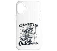 Raccoon Hiker Adventure Wilderness Explorer Case for iPhone 16 Plus