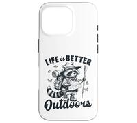 Raccoon Hiker Adventure Wilderness Explorer Case for iPhone 16 Pro