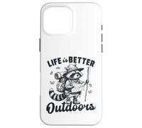 Raccoon Hiker Adventure Wilderness Explorer Case for iPhone 16 Pro Max