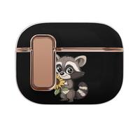 Raccoon Holding Sunflower Printed Case Compatible for Airpods Pro 2 Earbud Cases Earphone Protective Covers