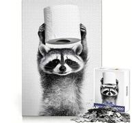 Raccoon Holding Toilet Paper Jigsaw Puzzles for Adults1000 Pieces Smart Game Quiet Calm Pattern Assembly Amazing Present (38x26cm)