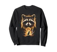 Raccoon Howling at the Moon Fantasy Art Forest Graphic Sweatshirt