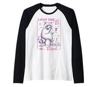 Raccoon I Put The Bi in Bitch Raglan Baseball Tee
