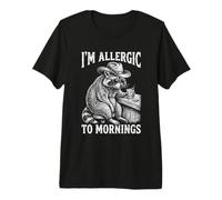 Raccoon I'm Allergic to Mornings Premium T-Shirt