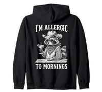 Raccoon I'm Allergic To Mornings Zip Hoodie