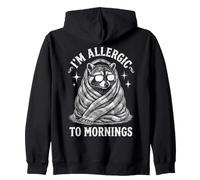 Raccoon I'm Allergic To Mornings Zip Hoodie