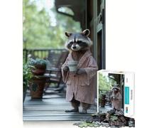 Raccoon in A Robe Hard Jigsaw Puzzle for Adults 1000 Pieces Improve Memory Relaxed Mind Sharp Edge Stylish Gift (38x52cm)