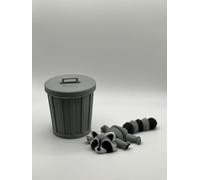 Raccoon in a Trash Can - Fun and Fidget-Friendly Display - Toy ADHD, Autism, Relief Anxiety, Collectible Figurines (Racoon)