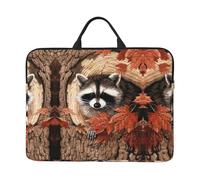 Raccoon In The Fall Tree Hole 14 Inch Printed Laptop Sleeve, 600d Oxford-Cloth Shockproof Laptop Case With Thickened Pearl Cotton,Waterproof Portable Laptop Handbag Cover