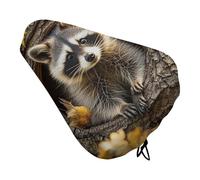 Raccoon in The Fall Tree Hole Bike Seat Cushion Waterproof Bicycle Seat Cover with Drawstring Comfort Dustproof Rain Proof Protection Bike Seat for Outdoor Most Bicycles Mountain Road Bikes