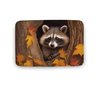 Raccoon in The Fall Tree Hole Floor Mat 19.7"x31.5" Stylish Multifunctional Coral Fleece Rugs Soft Super Absorbent Patterned Thick Bath Mats for Bathroom Floor,Dressing Table, Home Decor Accessories