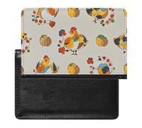 Raccoon in The Fall Tree Hole Passport Holder Slim Travel Wallet RFID Blocking Card Case Cover Passport Cover Protector Essentials with Credit Card Slots for Women/Men, Chicken Pattern, One Size