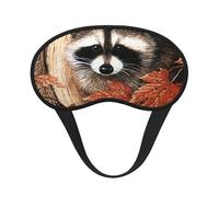 Raccoon in The Fall Tree Hole Print Adjustable Eye Cover for Sleeping, Comfortable, Pressure-Free and Breathable Sleeping Masks