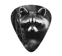 Raccoon in the jungle Printed pick set - 12 pieces, thin, medium and thick guitar picks, suitable for guitar, bass, electric guitar and ukulele