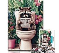 Raccoon in The Toilet 1000 Piece Jigsaw Puzzle for Adults And Teenagers,Pattern Assembly Fun at Home Activities,Birthday Present,Travel Gifts (50x75cm)