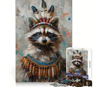 Raccoon Indian Historic Puzzles for Adults 1000 Puzzles Strengthen Memory Anxiety Relief Smooth Edge Warm Surprise (38x52cm)