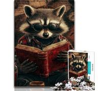 Raccoon Jigsaw Puzzles for Adults 1000 Pieces,Challenging To Complete But Fun And Humorous with Matching Poster And Trivia Sheet 38x26cm