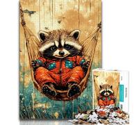 Raccoon Jigsaw Puzzles for Adults,Help The Brain Exercise Addictive Toys to Cultivate Patience Suitable for Couples (75x50cm)