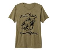 Raccoon Just a Feral Mama Premium T-Shirt