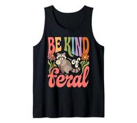 Raccoon Kindness Floral Retro Animal Lover Positive Message Tank Top
