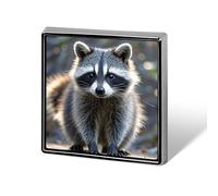Raccoon Lapel Pin Brooches Square Fashion Brooch Pin Cute Button Badges Alloy Button Pins Enamel Pins Metal Pinback for Hat Shirt Clothing Bags