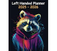 Raccoon Left Handed Planner: 2 Year Weekly Sunday to Saturday Calendar | Gift For People Who Love Forest Animals, Wildlife Lovers | For Back To School, Office, Work | 8.5 x 11 Inches | v1