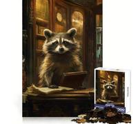 Raccoon Library Reading 1000 Piece Jigsaw Puzzle for Teenagers Enhance Recall Family Bond Exact Edge Thoughtful Gift (50x75cm)