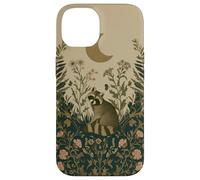 Raccoon Lover Wildflower Plant Pattern Celestial Case for iPhone 14