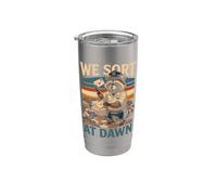 Raccoon Mail Carrier We Sort At Dawn Letters Stainless Steel Insulated Tumbler