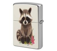 Raccoon Metal Lighter Case, Funny Lighter Cover Double-Side Print Vintage Cool Lighters Sleeve Lighters Accessories for Zippo Men Dad Husband Collect