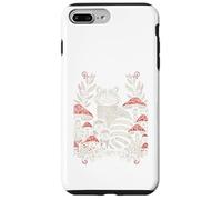 Raccoon Mom and Babies Cottagecore Aesthetic Floral Mushroom Case for iPhone 7 Plus/8 Plus