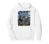 Raccoon Monster Starrynight vangogh sky moon painting art Pullover Hoodie