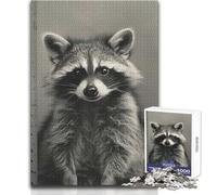 Raccoon Mugshot Criminal Adult Jigsaw Puzzles1000 Pieces Brain Challenge Learning Game Thoughtful Surprise for Celebrations Size 38x26cm