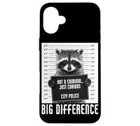 Raccoon Mugshot Not a Criminal Just Curious Big Difference Case for iPhone 16 Plus