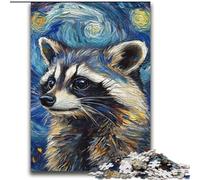 Raccoon Night Sky Puzzles for Adults Teens 2000 Pieces, Challenging Game And Family Play Parent-child Interaction (70x100cm)