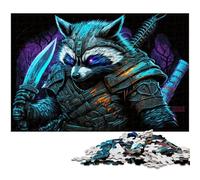 Raccoon Ninja 1000Pc Adults Jigsaw Puzzle cardboard Jigsaw Perfect Home Or Office Decor, Ideal 26X38CM/10.23x14.96inch