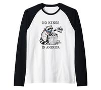 Raccoon No Kings in America Trash Panda Raglan Baseball Tee