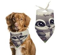 Raccoon on The Grass Easter Dog Bandanas for Small Medium Large Dogs,Cat Dogs,Pet Scarf - Polyester Cute Bibs.Triangle Pet Scarf for Puppy Pet,Personalized Birthday/Party Fun Idea Gift