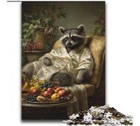 Raccoon on The Sofa Jigsaw Puzzles for Teenagers, Suitable for Ages 14 And Up Toy Wall Decor Birthday And Unique Gifts (70x100cm)
