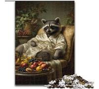 Raccoon on The Sofa Jigsaws Puzzles 1000 Pieces for Teenagers Gifts, Challenging Game Gifts for Is Ideal As A Gift for The Whole Family (26x38cm)